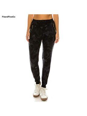 Jogger Sweatpants Pockets Cuffed Track Pants Polyester Spandex